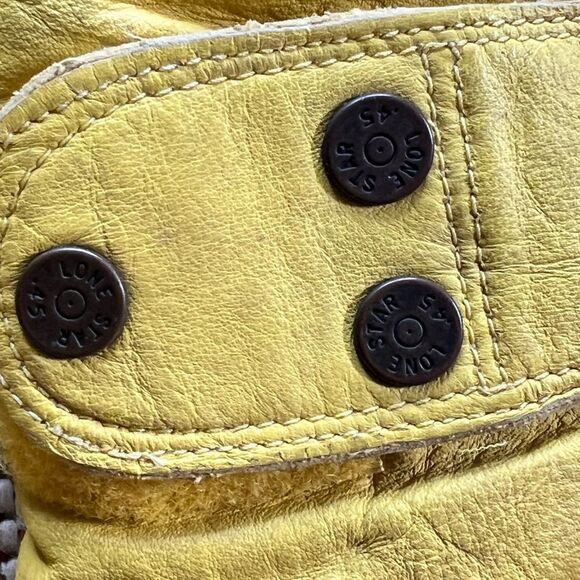 Grandoe Mens Medium Vintage Yellow Gloves Lined - Picture 2 of 7